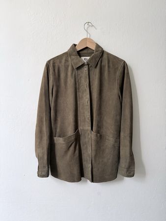 Sézane Lederjacke in khaki - Gr.M