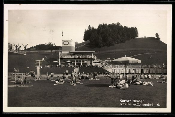 Cartoline postali: AK Heiden, Schwimm- und Sonnenbad – Usato da Berlin venduto da bartko-reher