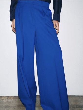 Zara High Waist Palazzo Hose Blau XS (eher S/36) Wide Leg