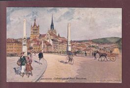 LAUSANNE - Pont Bessières - Cathédrale - 1943 Feldpost
