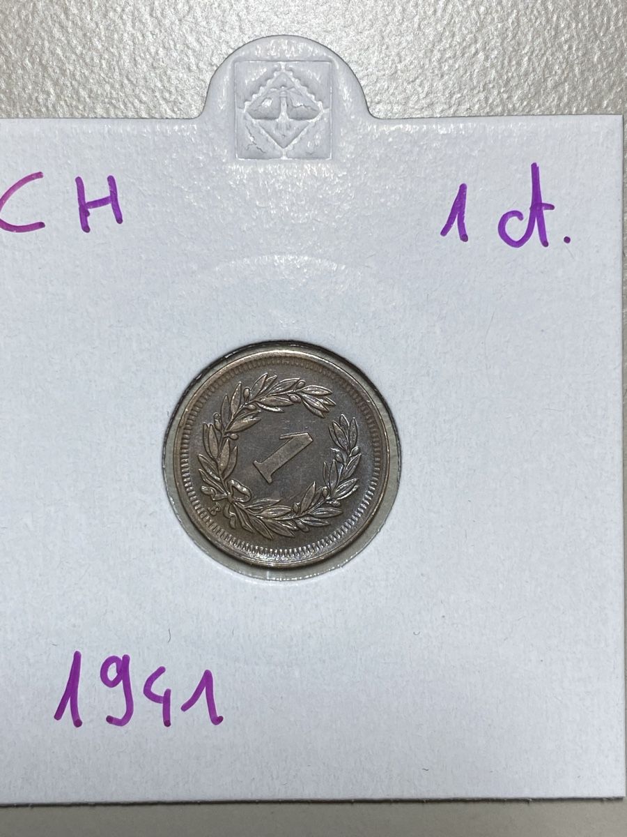 Alle Münzen: CH - 1 centime - 1941 – Gebraucht aus Payerne von Mike1682