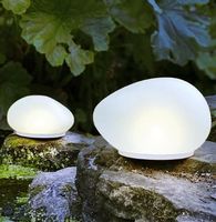 LED Solar Outdoor Stein weiss 17 cm
