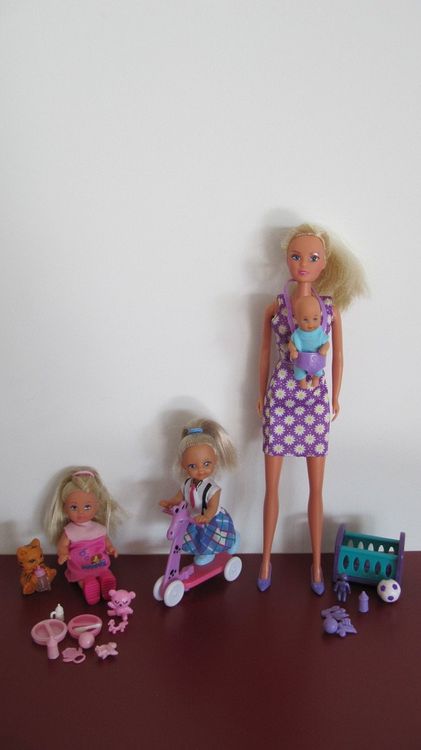 Wedhapy Familien-Puppenset - Schwangere Mama Mit Papa Und 3 Kindern