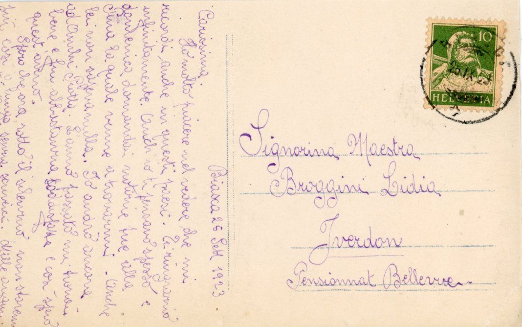 Cartoline postali: Biasca   TI   -   Panorama       um 1923 – Usato da Brig venduto da Valcards54 1