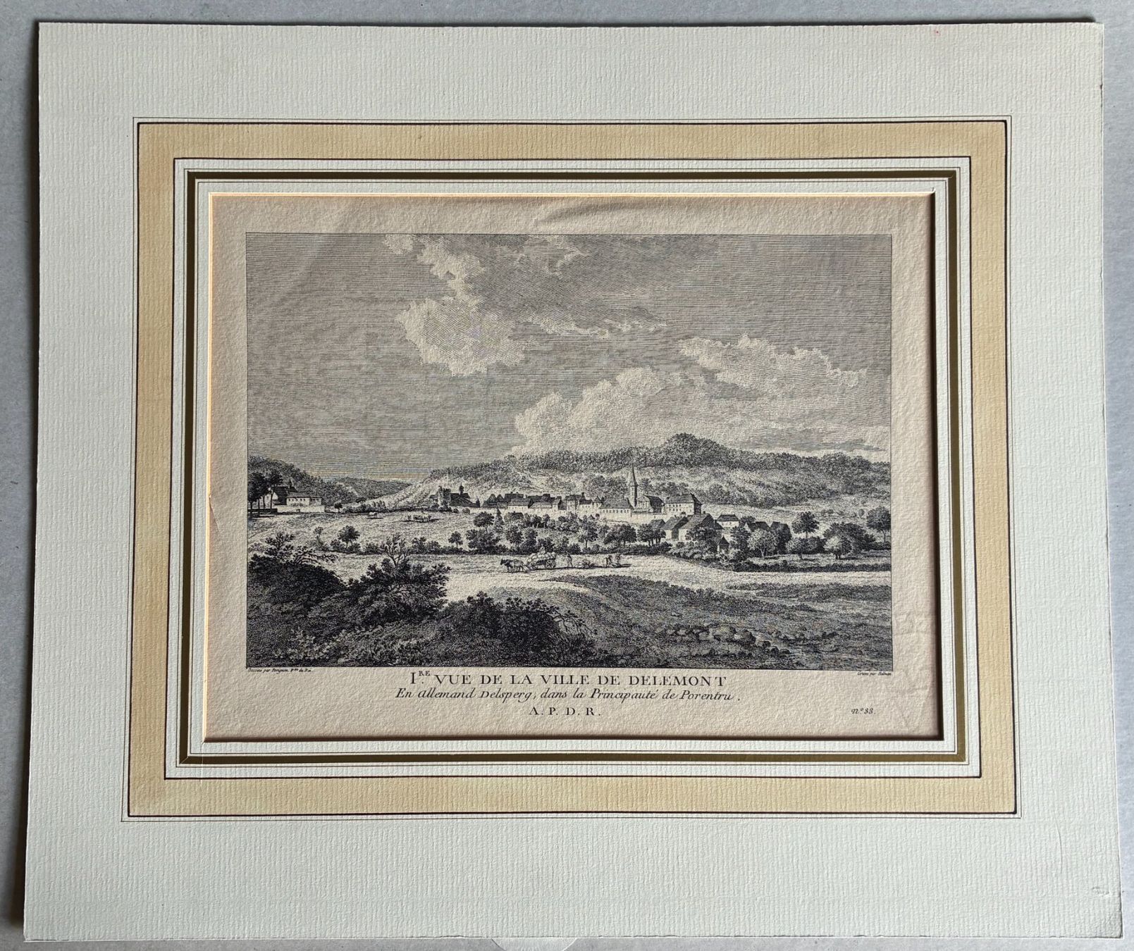 Incisioni: Vue de Delémont – Usato da Moutier venduto da Lebaladin63