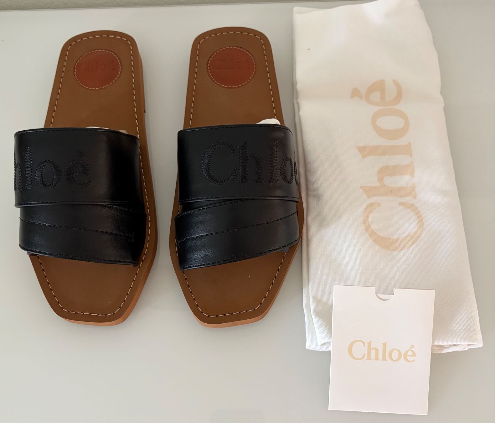 Chloé Damenschuhe: Chloé Woody Sandalen Gr. 38 – Neu und originalverpackt aus Benken ZH von Teessino