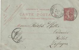 Postkarte von Dijon nach Zofingen, 1904