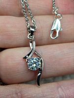 Collier argent avec diamant de moissanite de 0,5 ct certifié