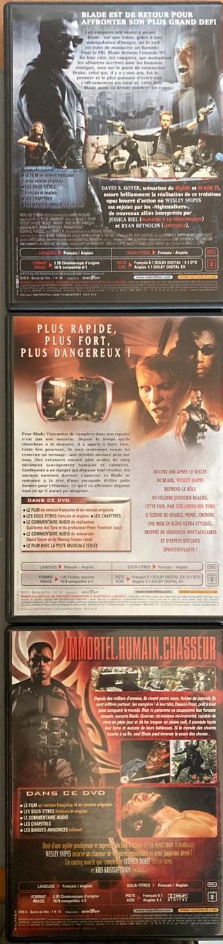 Alle DVDs: BLADE (LA TRILOGIE) – Gebraucht aus Poliez-Pittet von Newtown-Records 5
