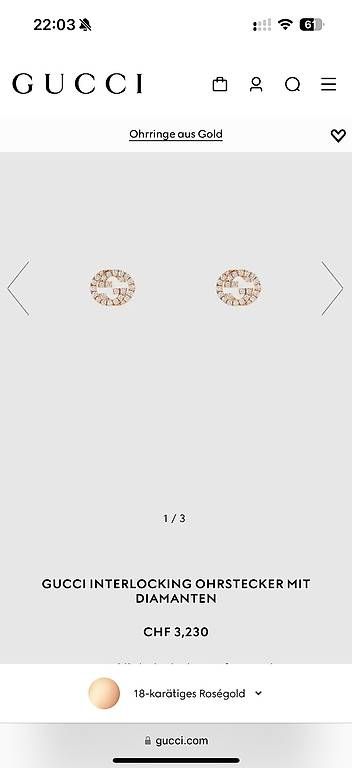 Ohrringe & -stecker: Gucci Interlocking Ohrstecker mit Diamanten – Gebraucht aus Schaffhausen von AG2013 3