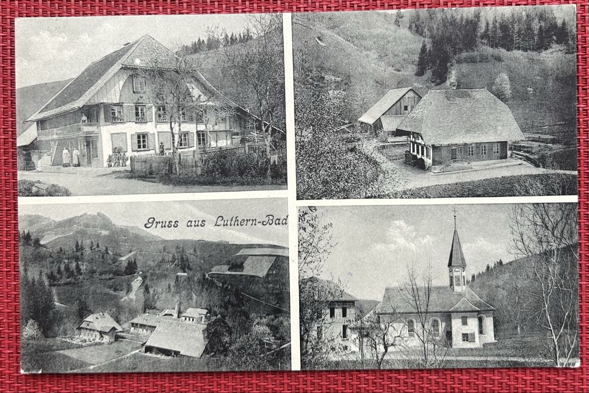 Cartoline postali: Gruss aus Luthern Bad 4-Bildrig  – Usato da Horw venduto da Tellbub