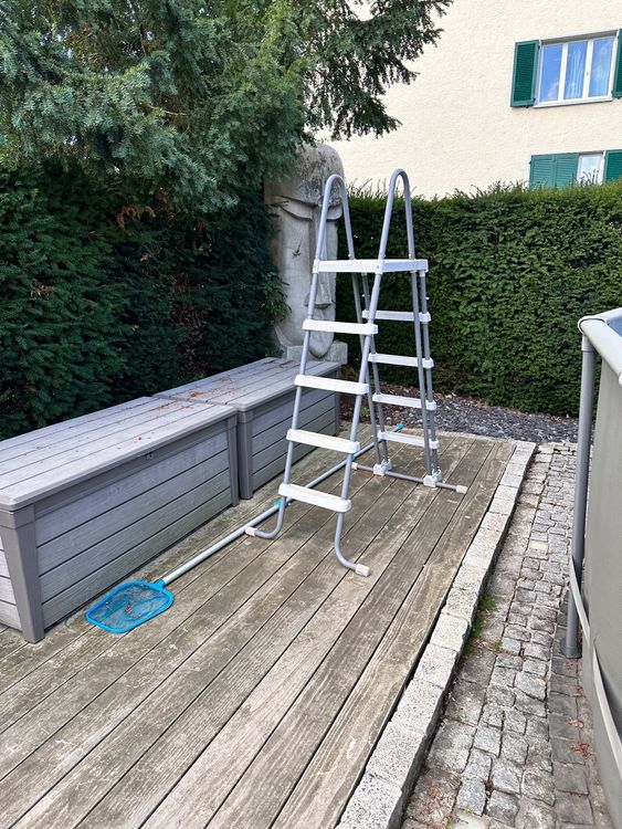 Intex Schwimmbad: Intex Pool 488cm + Heizung + Pumpe + Zubehör + Chemie SET – Gebraucht aus Dietlikon von snakebite01 3