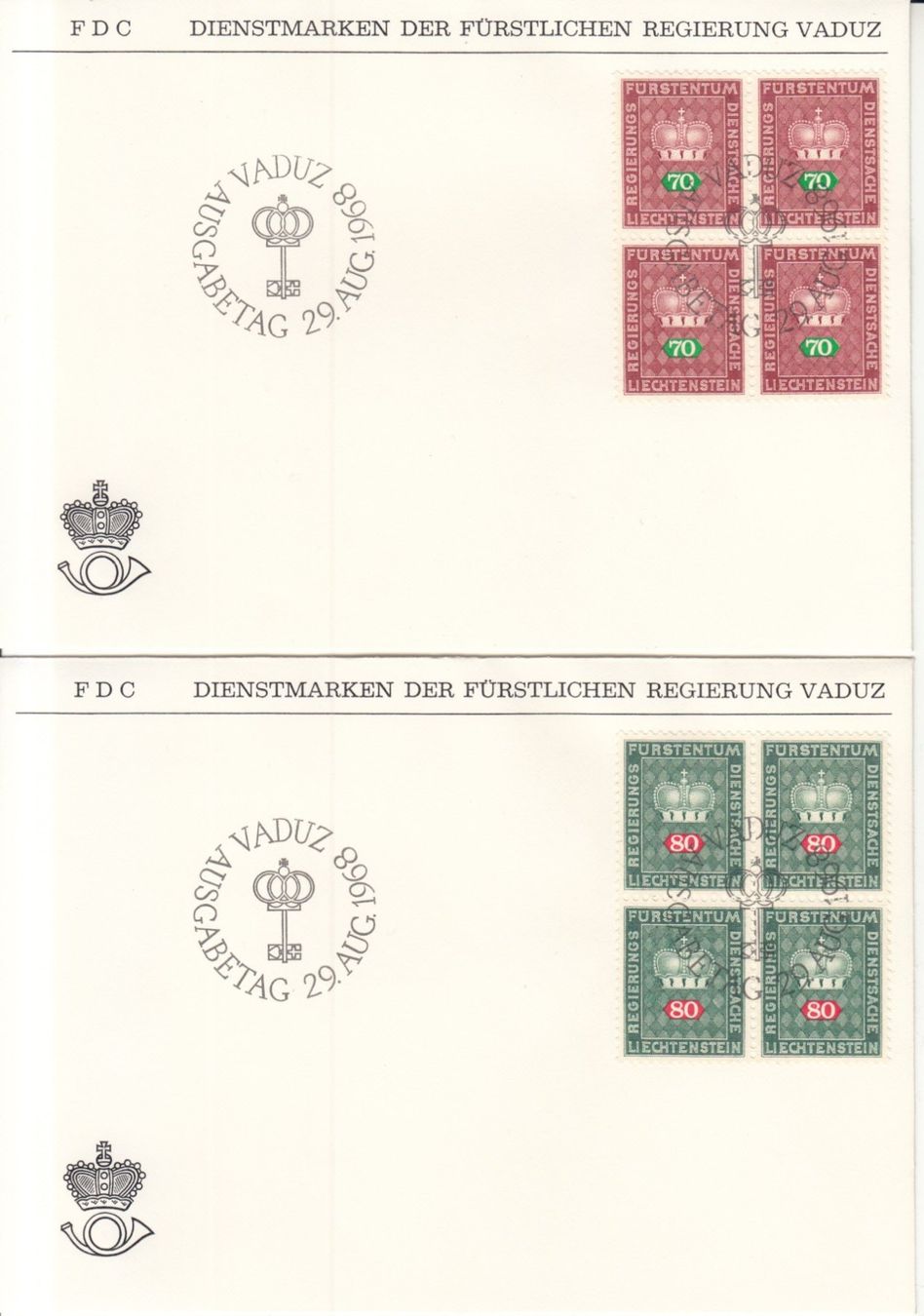 Tutti i francobolli: LBK 45 - 56 im 4er-Block FDC – Usato da Bürglen TG venduto da StampGraf 4