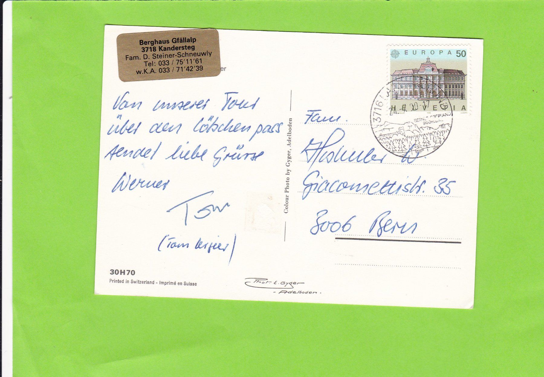 Cartes postales: Berghaus Gfällalp, Kandersteg – D'occasion à St. Peterzell par neckertal 1