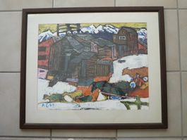 A. Carigiet "Gadenstadt" Kunstdruck