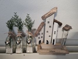 Geschenksidee- Hand gefertigte All-year Holz Deko Dorf