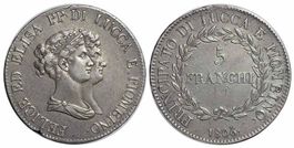 Italien, Lucca, 5 Franchi 1806
