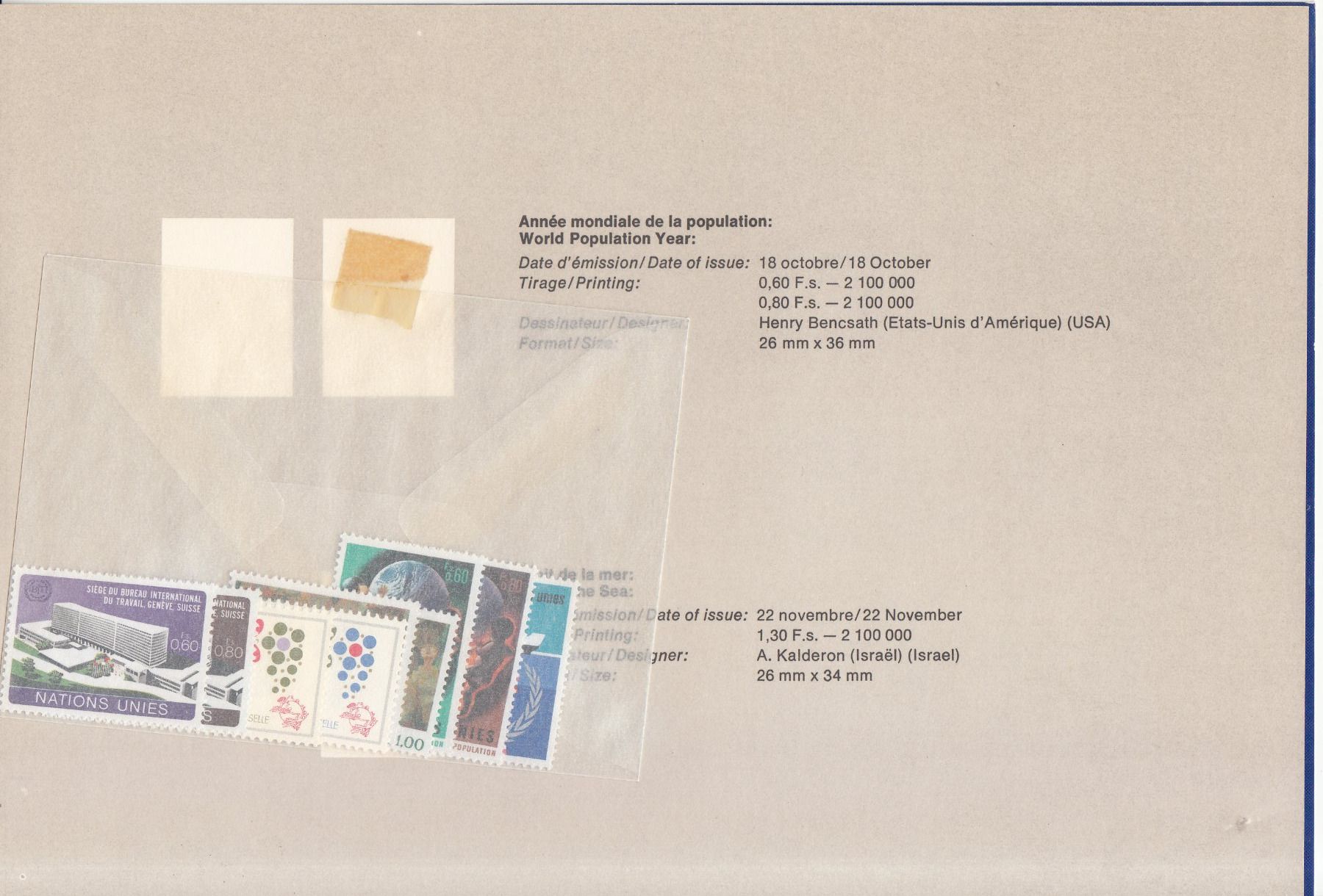Tous les timbres: Uno Genf Souvenir-Folder 1974 postfrisch – D'occasion à Bürglen TG par StampGraf 1