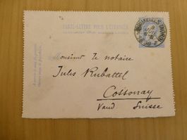 Belgien Brüssel nach Cossonay VD 3. Juli 1896
