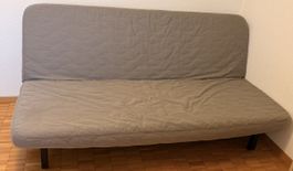 3er-Bettsofa, mit Federkernmatratze/Knisa grau/beige