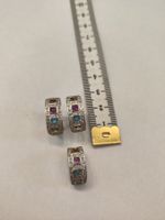 Gold Ohrringe + Anhänger mit Diamanten