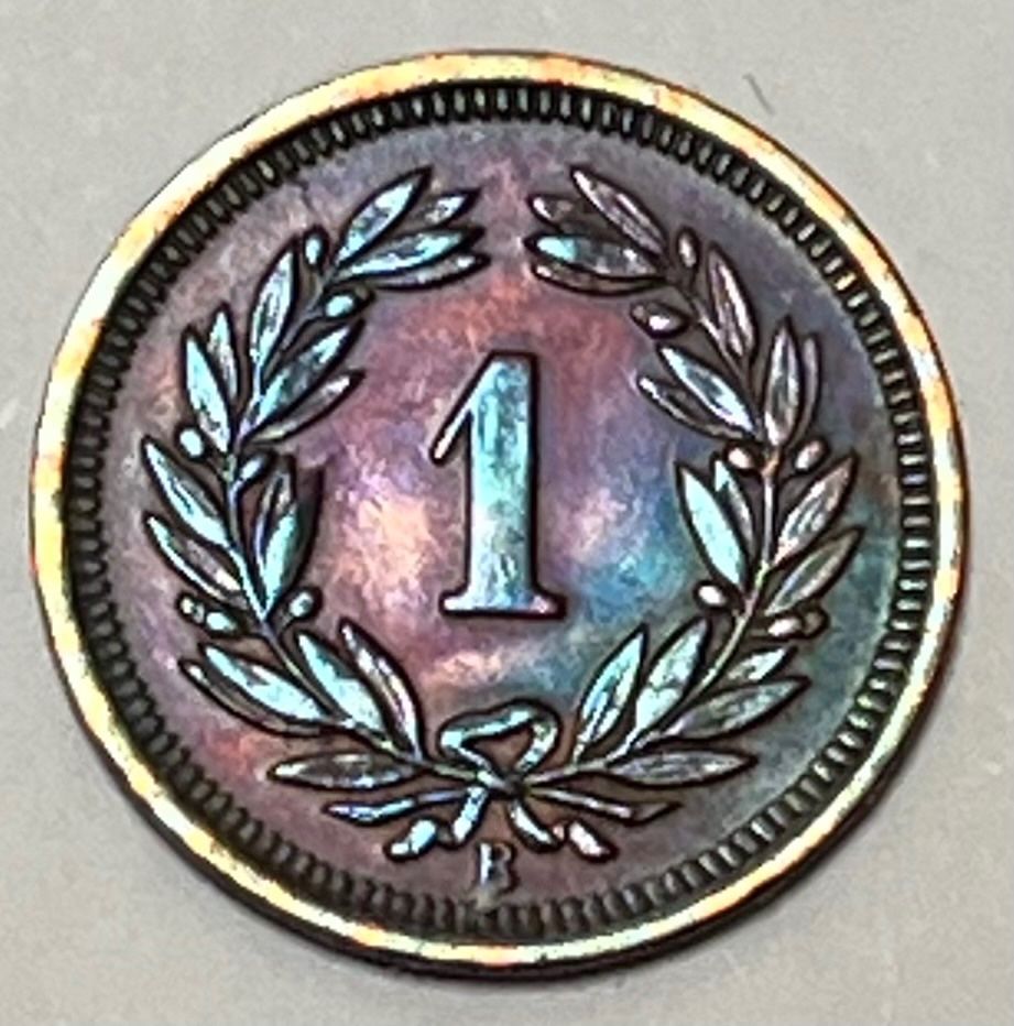 Tutti le monete: 1 Rappen - Schweiz - 1914 – Usato da Dietikon venduto da Numis8953 1
