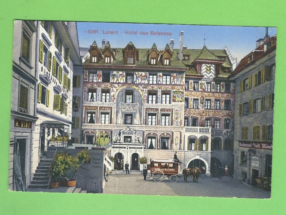 Ansichtskarten: Luzern Hotel des Balances ca. 1910 – Gebraucht aus Zürich von t24_de