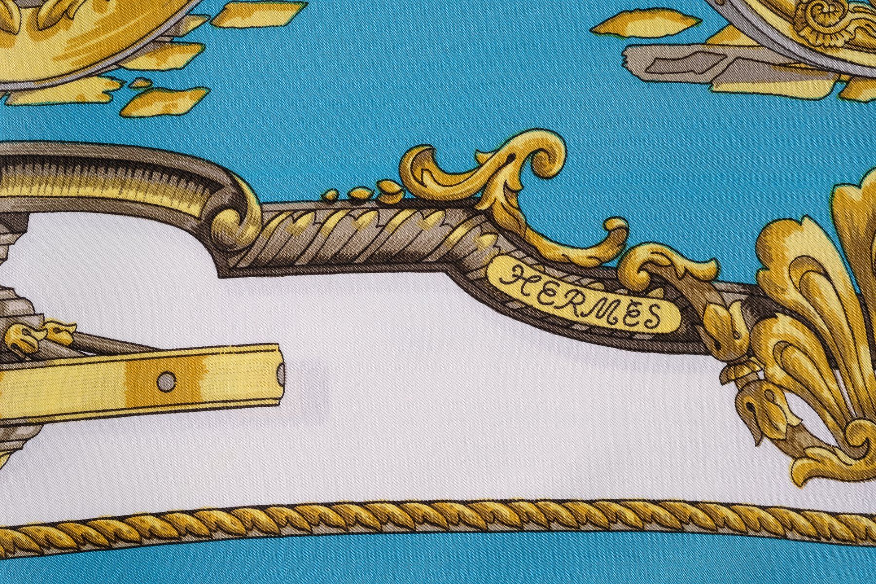 Hermès Foulard & Sciarpe: Foulard Hermes Les Roues, turquoise – Usato da Vevey venduto da Manicky 5