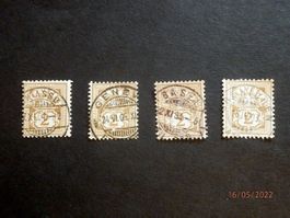 Lot mit 4 Vollstempel, ZNr.58A, Chiasso, Genéve, Basel etc.