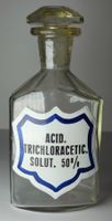 Alte Apothekerflasche Acid. Trichloracetic. Um 1930 13cm