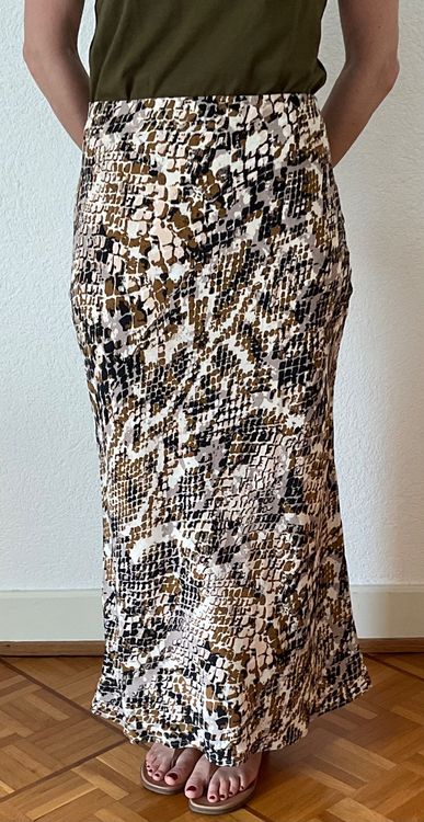 Jupe Midi Stradivarius Imprimé Serpent - Taille 12, Viscose