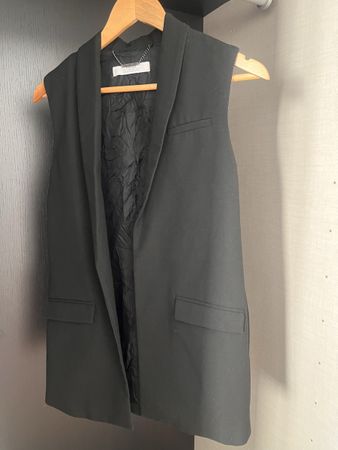 Mango Suit Collection gilet lungo nero elegante – XS
