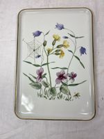 Platte mit Blumenmotiv und Goldrand