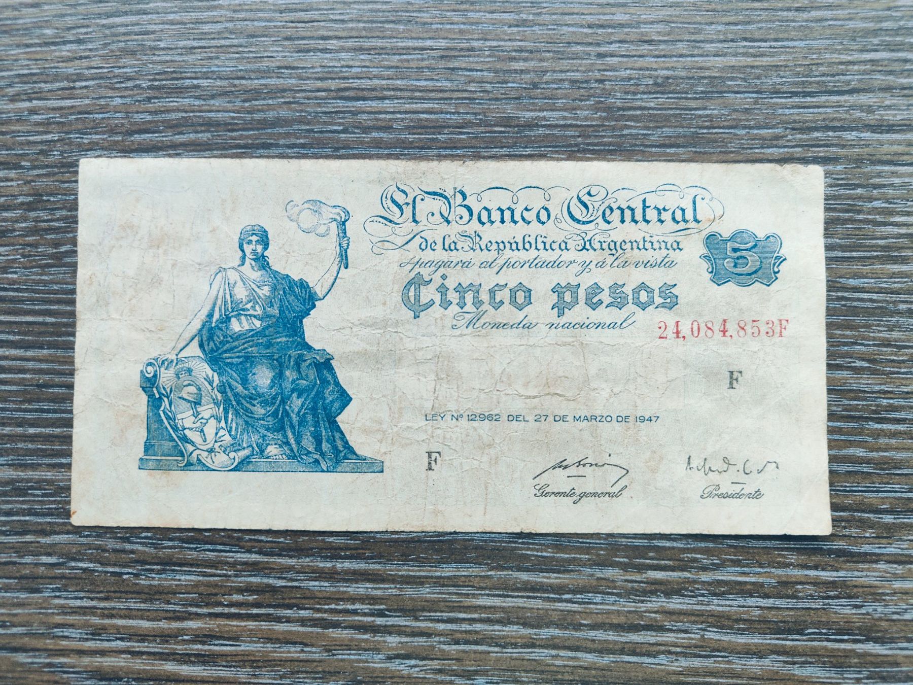 Billets de banque: Argentinien 5 Pesos L.1947 !!!!!!!! – D'occasion à Flaach par Lonzo99