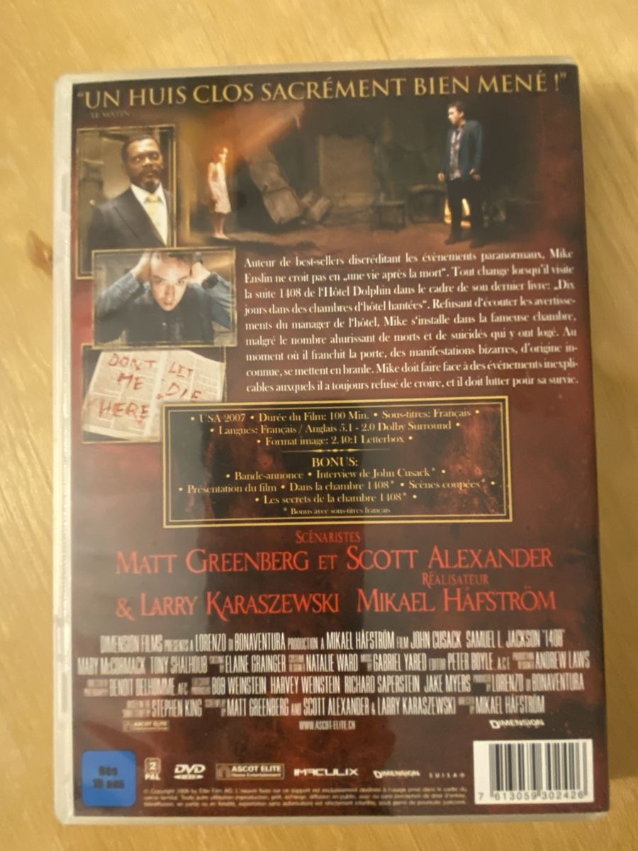 Tutti i DVDs: DVD 1408 Stephen King, John Cusack, Samuel L. Jackson – Usato da Biel/Bienne venduto da mymou12 1