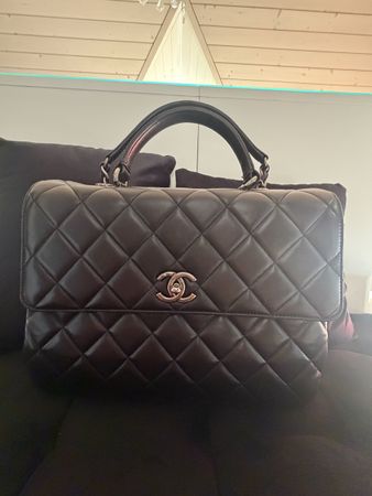 🖤 CHANEL Trendy CC Large Top Handle – Schwarz – Lambskin 