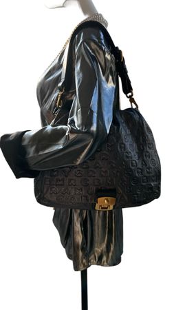 Marc Jacobs Schultertasche – silbrig-graues Leder