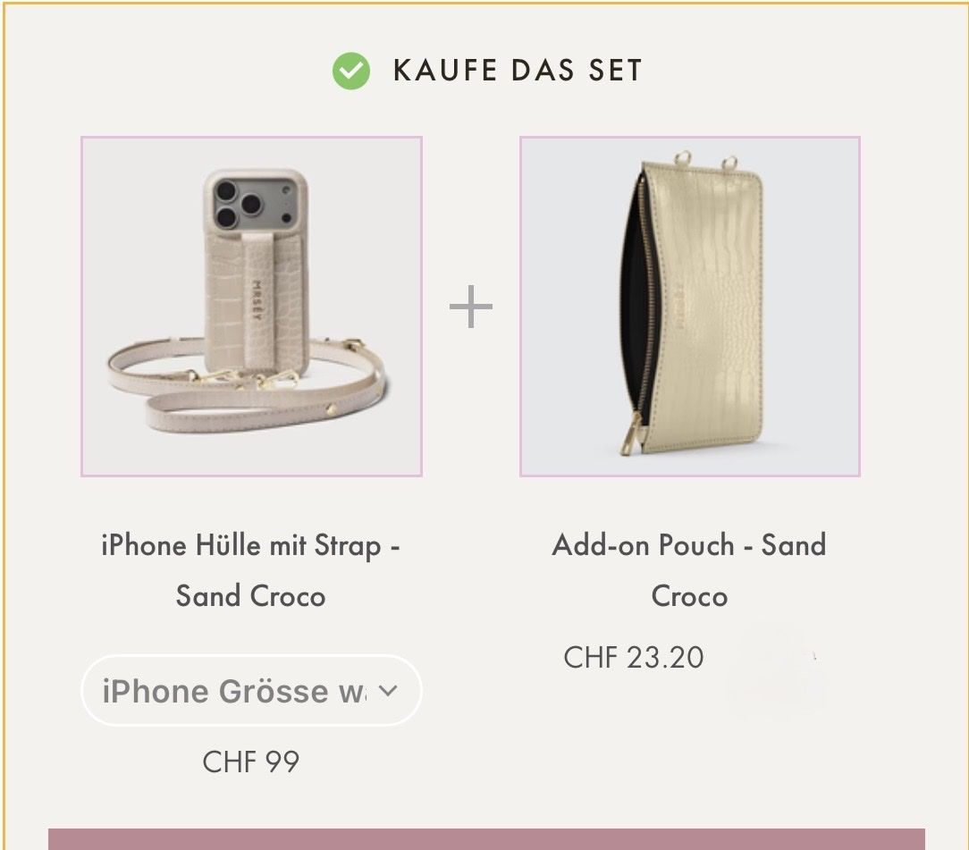 Mrséy Cover & Protezioni schermo: iPhone Case with Strap - Sand Croco, New! – Nuovo (secondo la descrizione) da Münsingen venduto da Hunters65 4