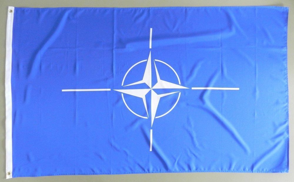 NATO Flagge 90 X 150 Cm – Polyester, Siebdruck, Mit Metallösen, Wetterfest