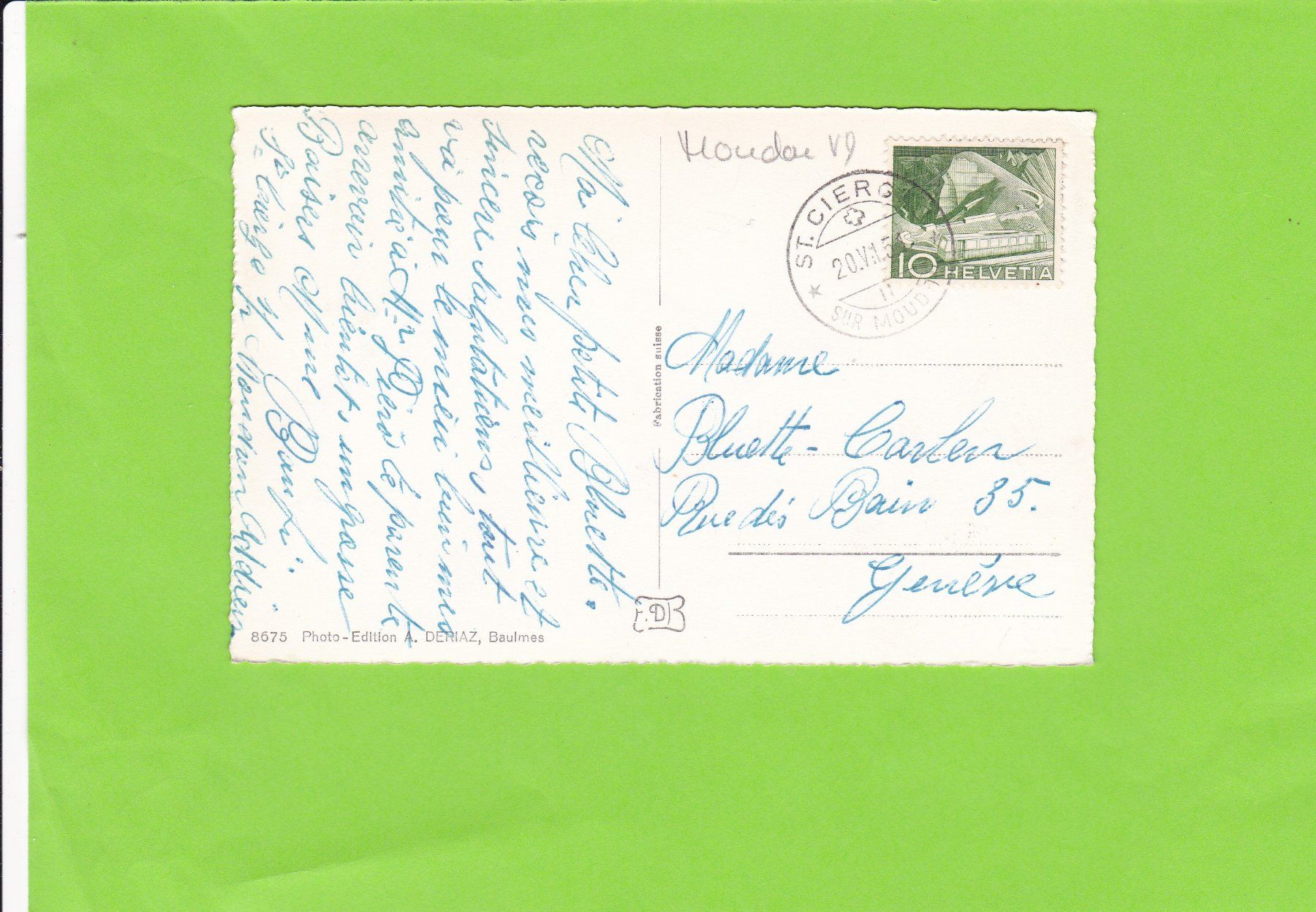 Cartoline postali: St. Cierges et le Jura – Usato da St. Peterzell venduto da neckertal 1