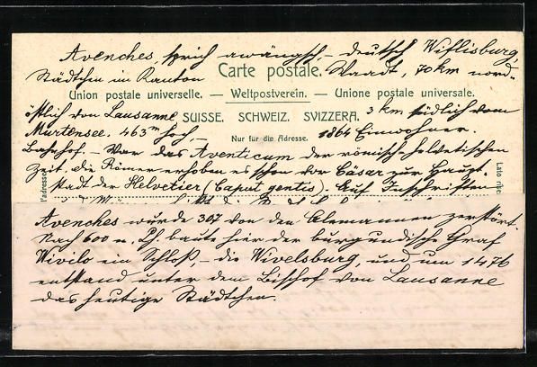Cartoline postali: AK Avenches, Das Schloss – Usato da Berlin venduto da bartko-reher 1