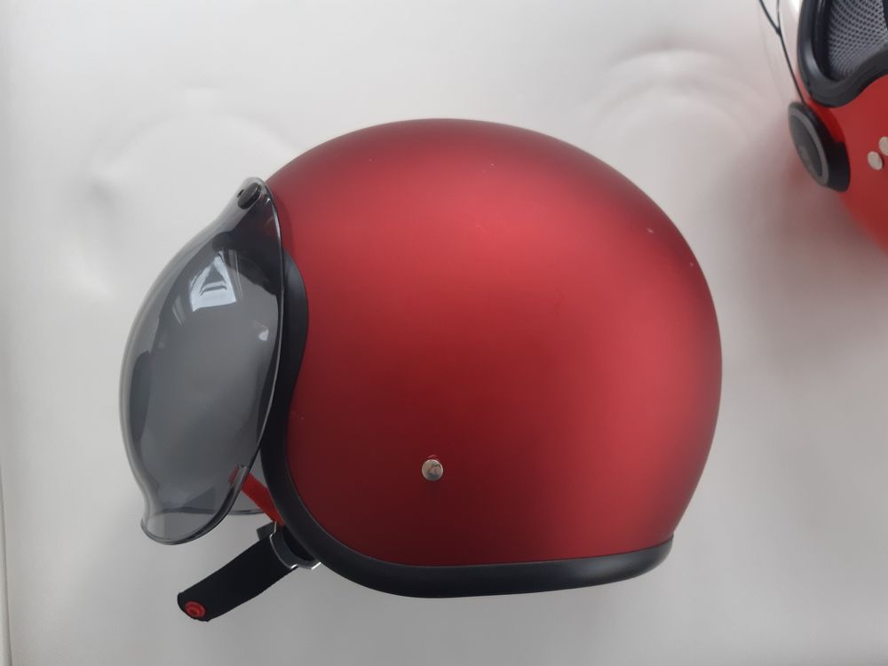 MOTO Helmets D22-set halve schaal jethelm motorfiets, brilvizier, XXL (63-64cm), leer bruin