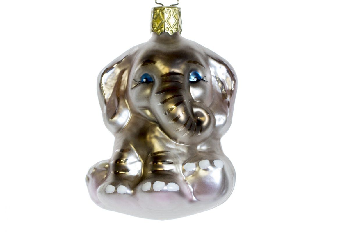 Tutte le decorazioni: Weihnachtskugel - Glasornament "Elefant Ella" – Nuovo e nell'imballaggio originale da Dottikon venduto da Network01