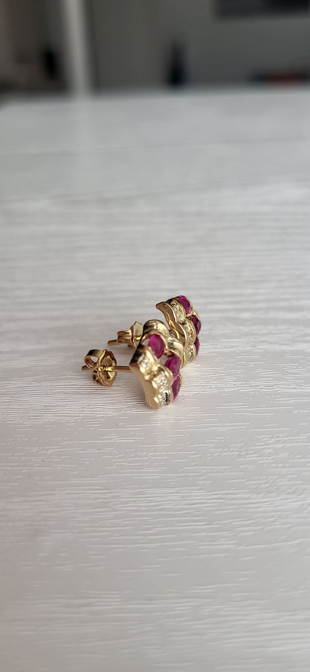 Ohrringe & -stecker: Edle Diamantohrstecker mit Rubinen – Neu (gemäss Beschreibung) aus Unterägeri von Altgoldschmuck 2