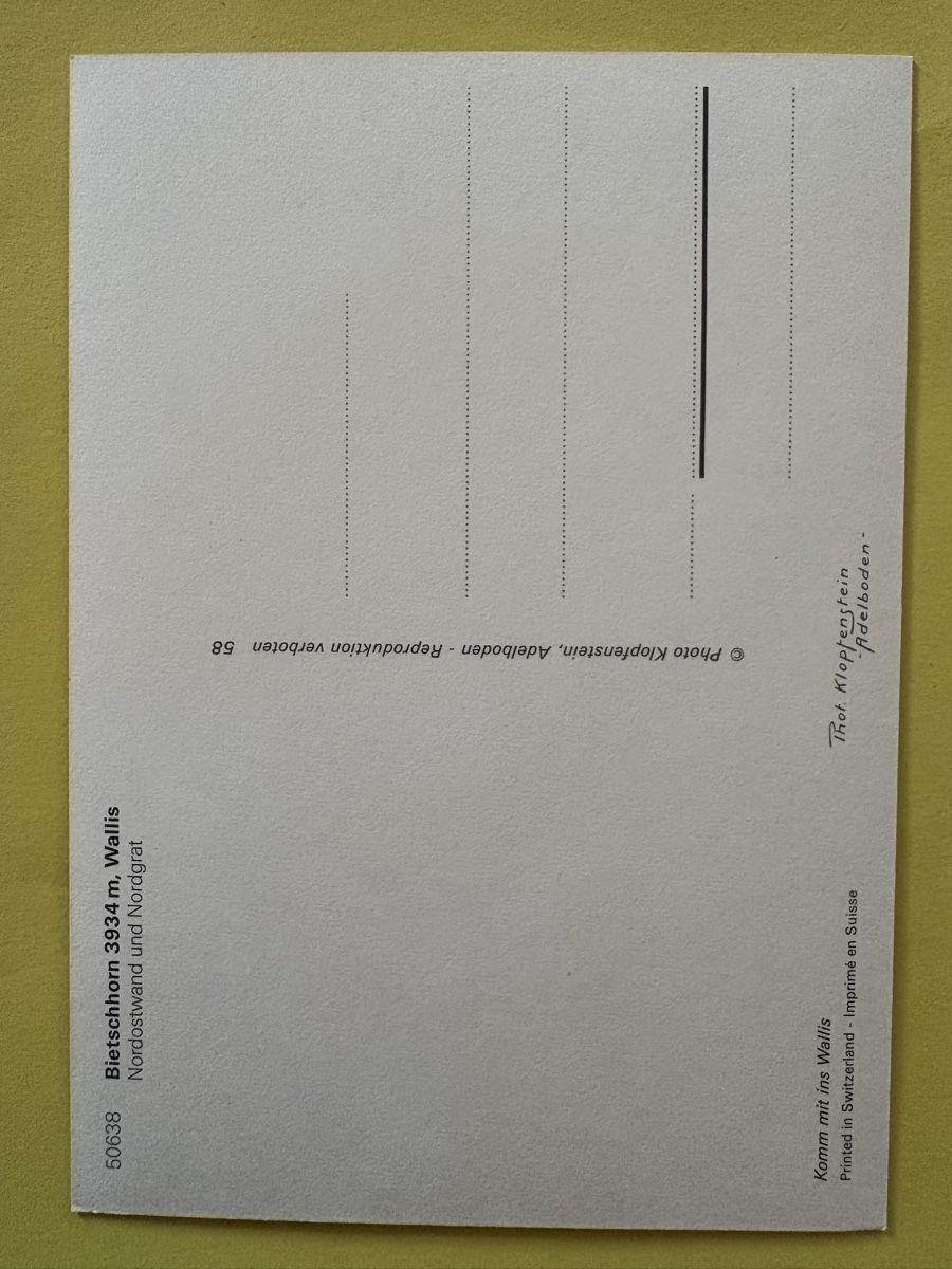 Cartes postales: AK von Bietschhorn Berg – D'occasion à Rümlang par Kartenpost1 1