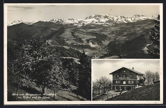 Cartoline postali: Hörnli-Kulm, Blick vom Berggasthaus H – Usato da Berlin venduto da bartko-reher
