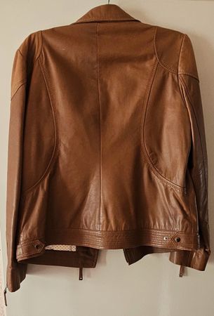 Veste en cuir brune  véritable Maddison Taille 46 neuve