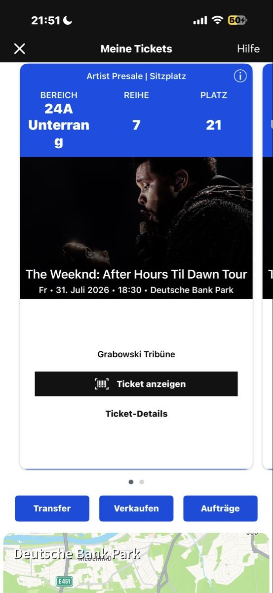 Biglietti: TheWeeknd Tickets Frankfurt 31.07 – Nuovo e nell'imballaggio originale da Basel venduto da noa_k2y9
