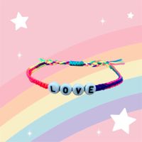 Armband LOVE in Regenbogenfarben - Neu Handmade