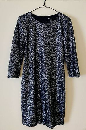 MANGO Paillettenkleid Schwarz  Grösse M